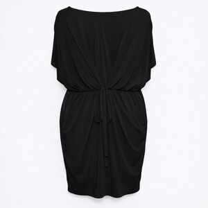 Beverly Drive Black Stretch Dress Short Sleeve Elastic Waist Plus Size 3X